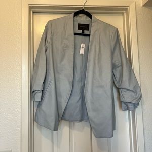 Banana Republic Linen/Cotton Blazer in Light Blue/Gray